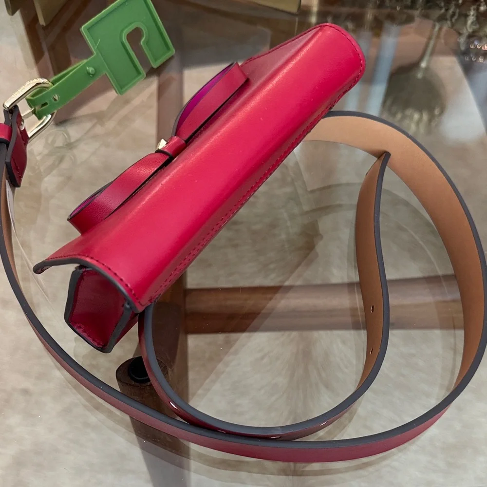 Kate Spade Cherry Red Clutch belt with Bow Accent